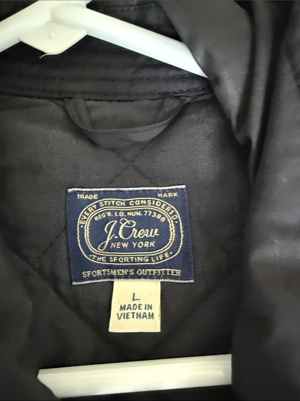 J crew Men's Quilted Black Jacket - Classic Lightweight Coat